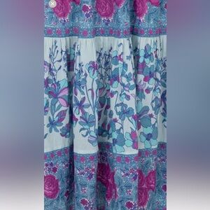 Spell Purple and Blue Tiered Maxi Skirt Resort Wear